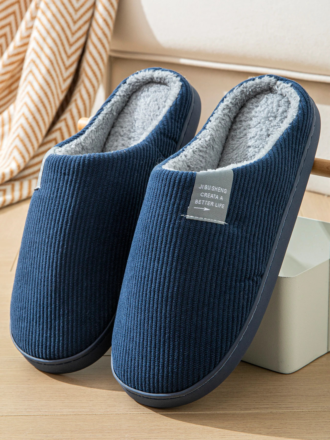 Womens Thick-Soled Soft-Soled Household Slippers Household Plush Slippers Non-Slip Warm Slippers Indoor Winter 250724