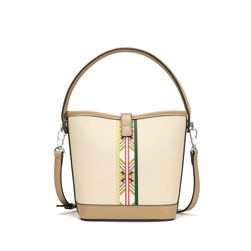 COCIO designer bag New light luxury leather bucket bag simple and versatile fashion handbag