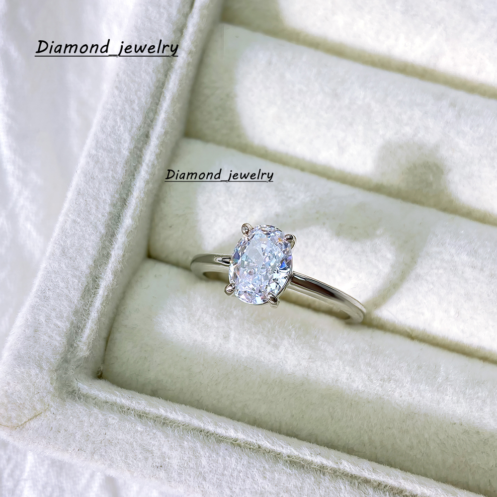 FOXI Local Stock in US Fine Jewelry Rings Sterling Silver 925 8A Cubic Zirconia Crushed Ice 925 Silver Rings for Wedding