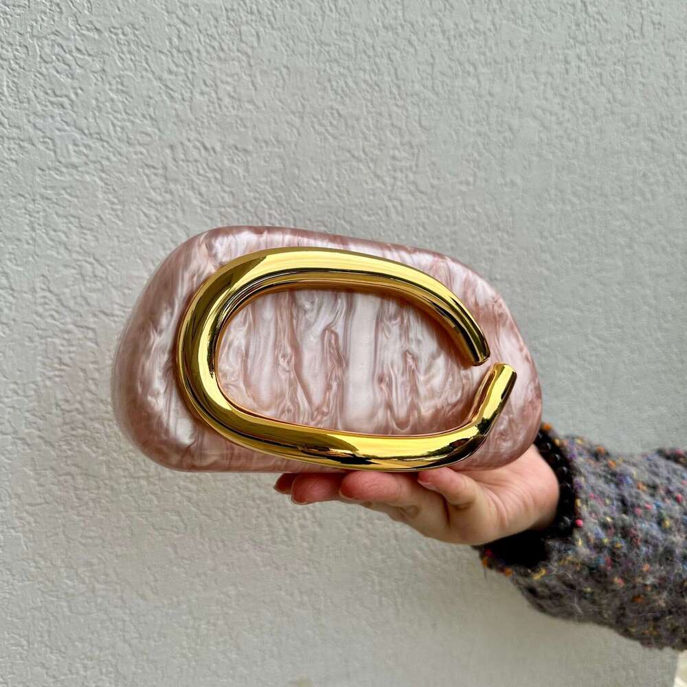 Designer bag Luxury bag Trendy Classic Round Box Clutch Evening Acrylic Bag Metal Handle Shoulder Crossbody