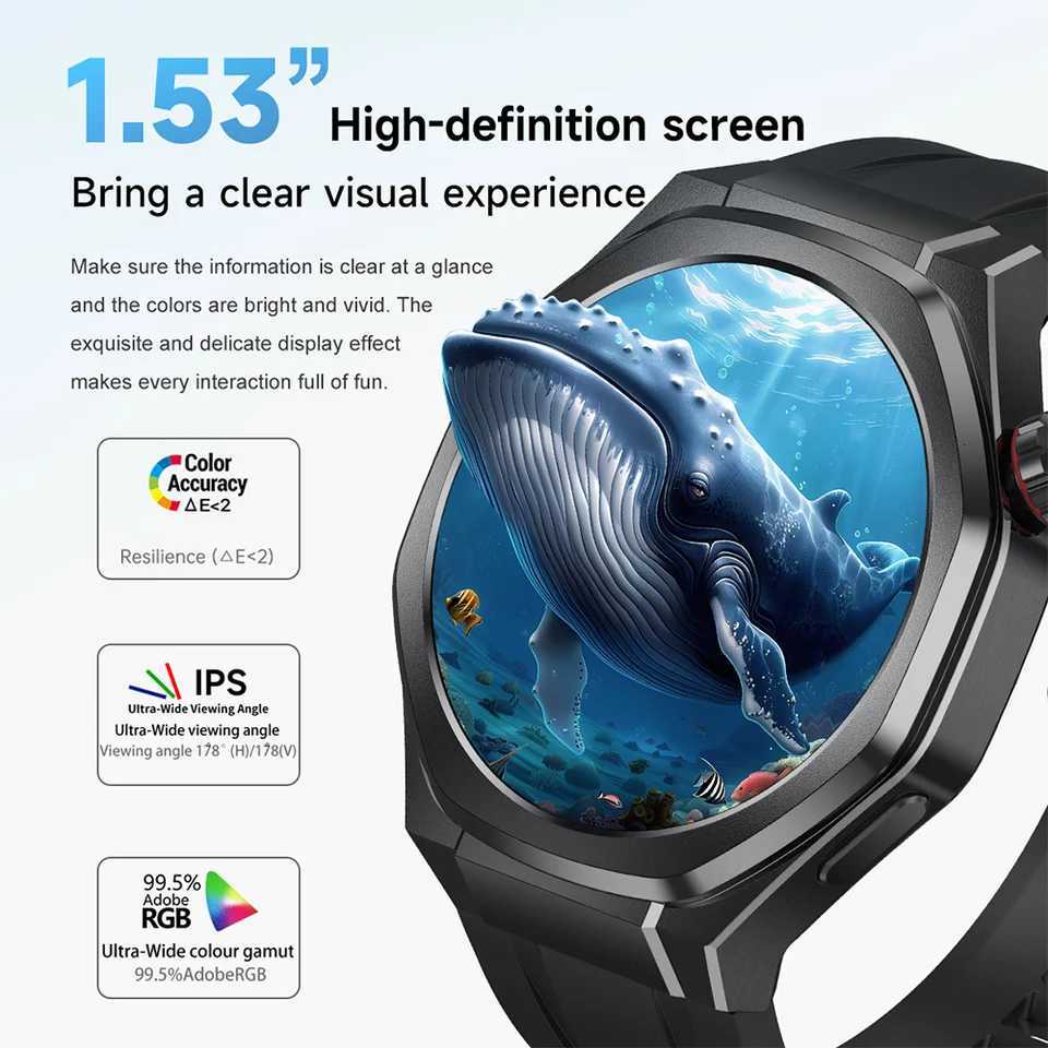 New For Huawei Watch5tra Men GPS Track Sports SmartWatch 1.53 Inch HD AMOLED Screen Waterproof Bluetooth Call Smartwatch X250726