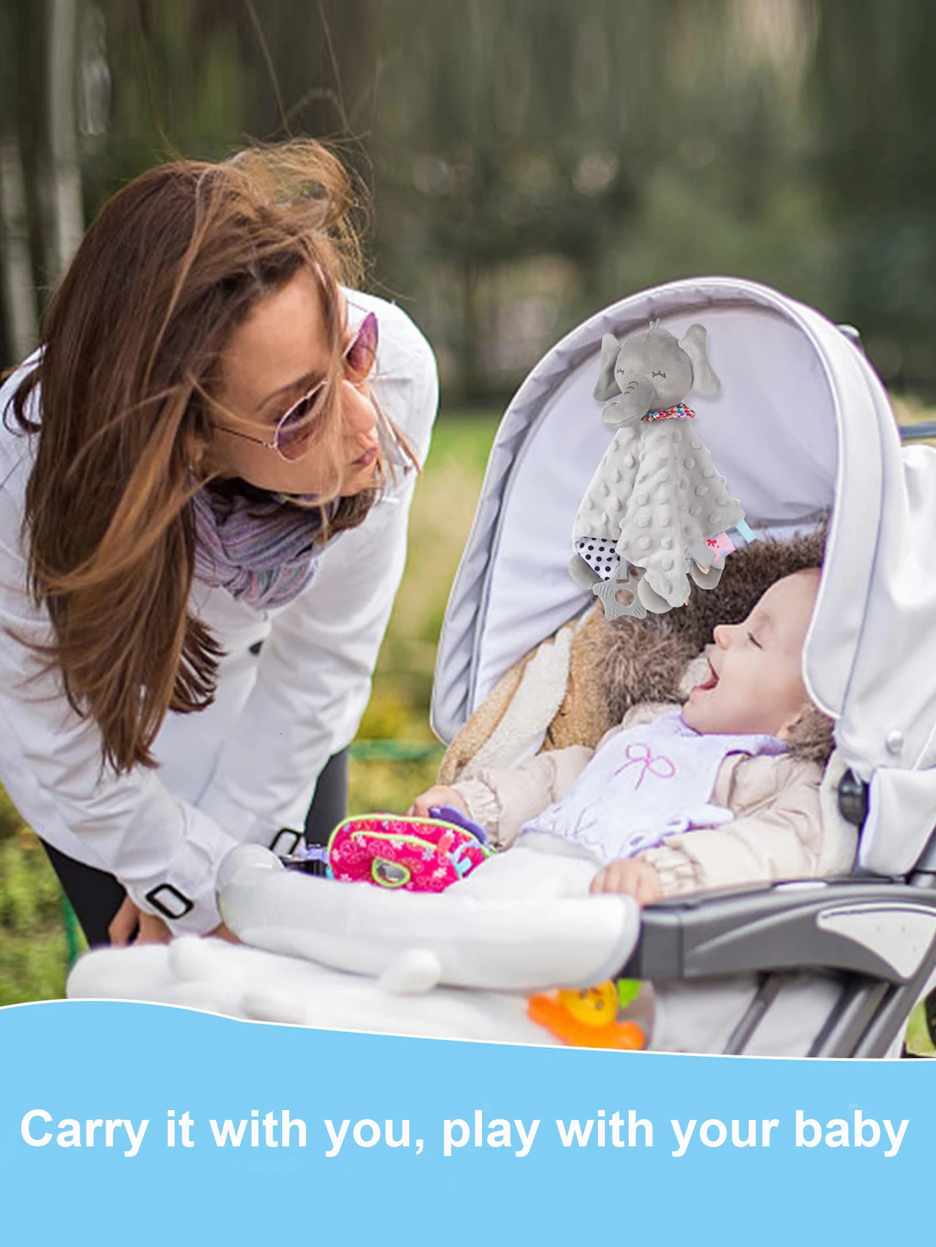 Elephant Baby Comforter Blanket Soft Appease Towel Rattle Animals Toys Soothe Reassure Sleeping Lathe Hanging Toddler 250725