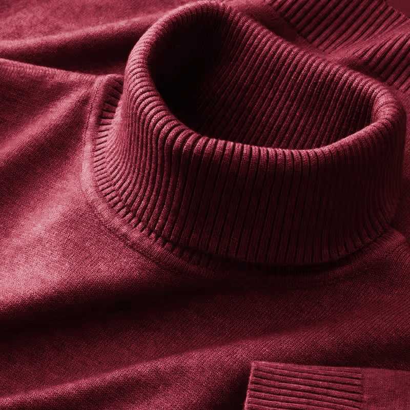 New Mens Knitted Sweaters Solid Color Turtleneck Breathable Pullovers Warm Outdoor Basic Streetwear autumn Business Tops Z250725