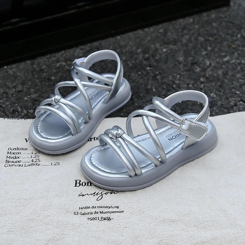 childrens girls gladiator sandals open toe beach antislip princess shoes fashionable and classic shoes 250725