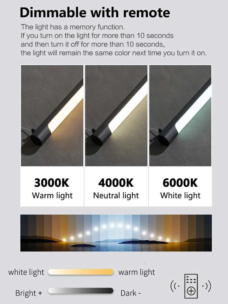 Nordic Light Creative Bar Counter Strip Designer Lamps LED Pendant Light for Dining Table Kitchen Chandelier Memory Function XJ250725