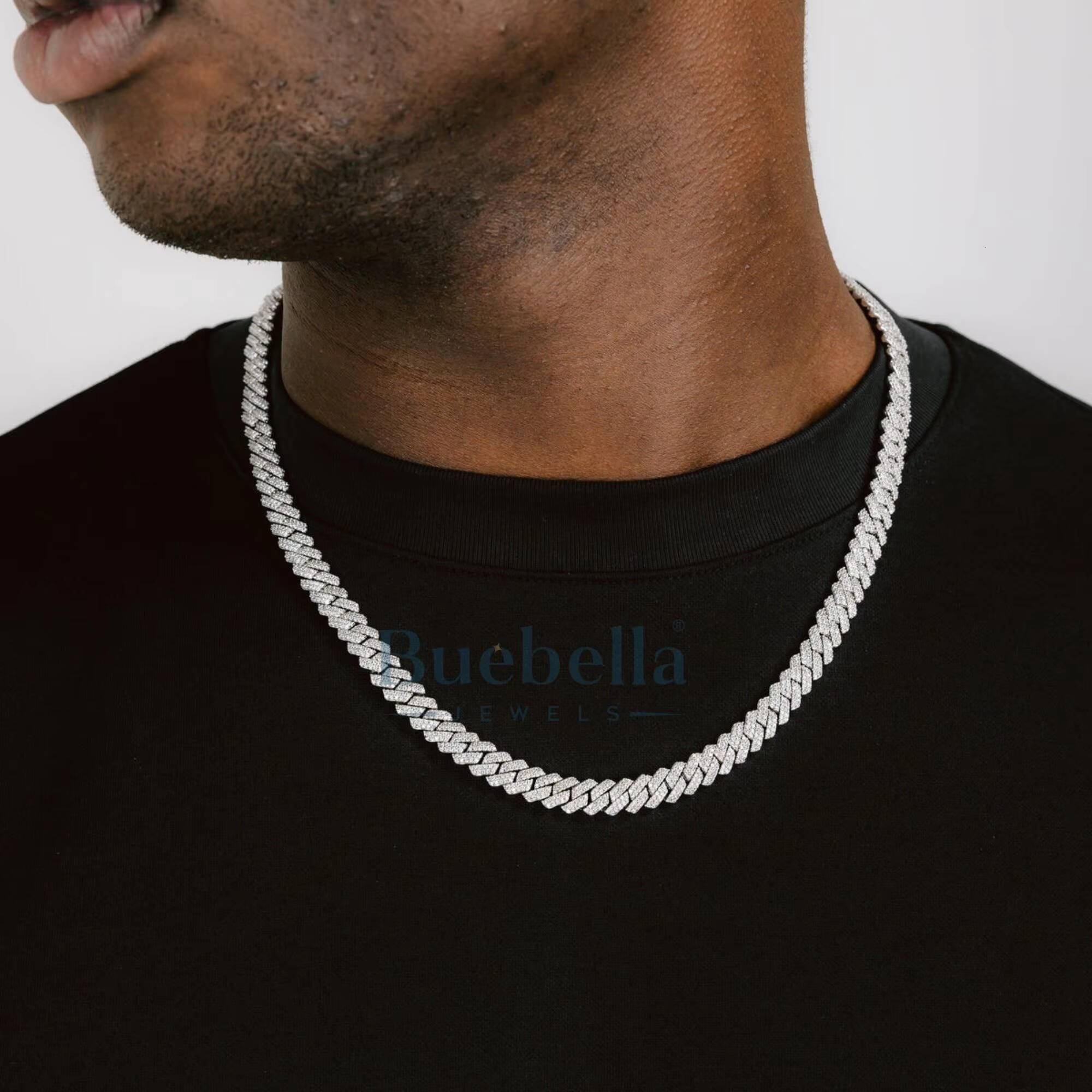 Wholesale 8MM Moissanite Cuban Link Chain Necklace Men Hip Hop Iced Out Vvs Diamond 925 Silver Cuban neckless