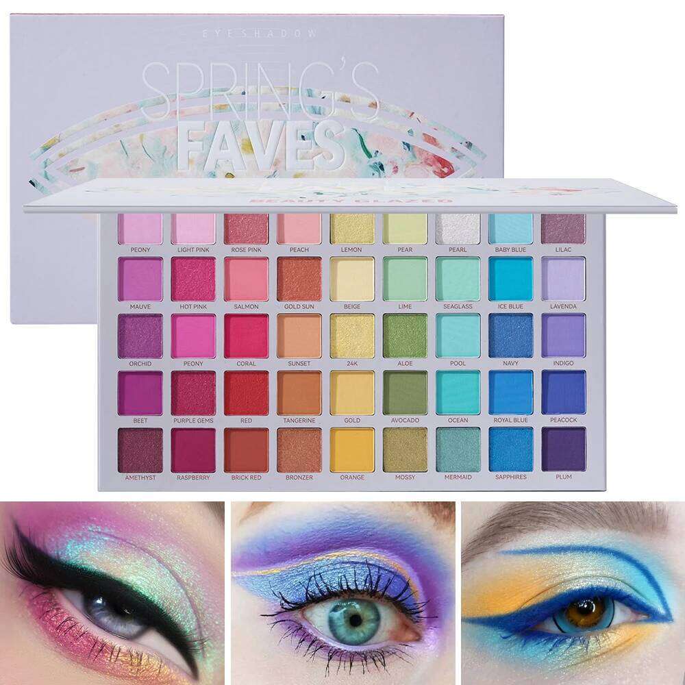 GlazedSpring's Faves BePerfect Beauty Waterproof Eyeshadow Palette Shimmer Highlighter & Contour Glazed Makeup for Eyes