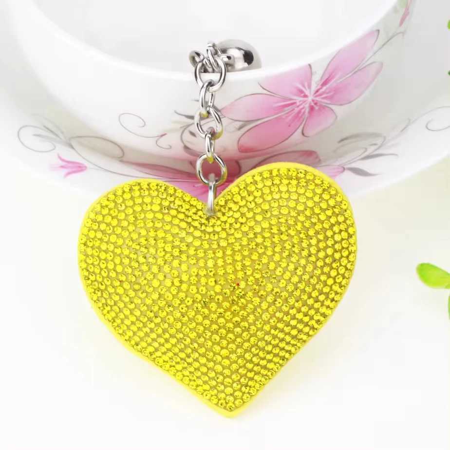 40 Styles Luxury Brand Heart Shape Crystal Keychain Pendant for Women Bag and Car with Metal Keyring Key Accessories 250715