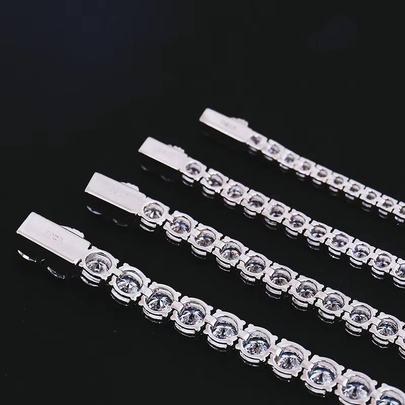 Custom High Quality 925 Sterling Silver Tennis Necklace with 2mm VVS Moissanite Premium Moissanite Necklaces
