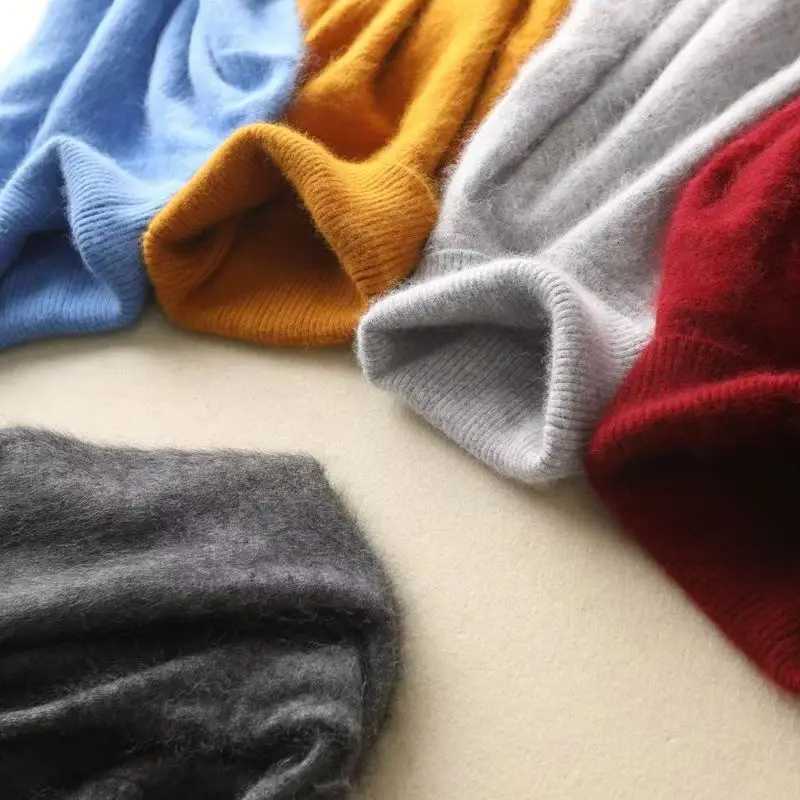 100% Male Mink Cashmere Sweater Solid Color Turtleneck Thick Autumn And Winter Loose Large Size Turtleneck Wool Bottoming Shirt Z250725