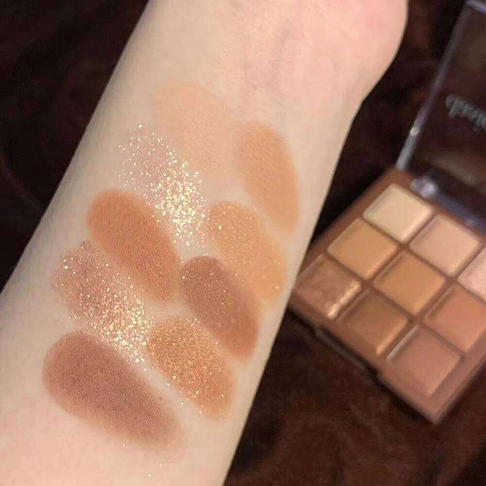 9 Colors Glitter Eyeshadow Pearlescent Matte Earth Color Acrylic Eye Shadows Palette Waterproof Korean Makeup Cosmetics