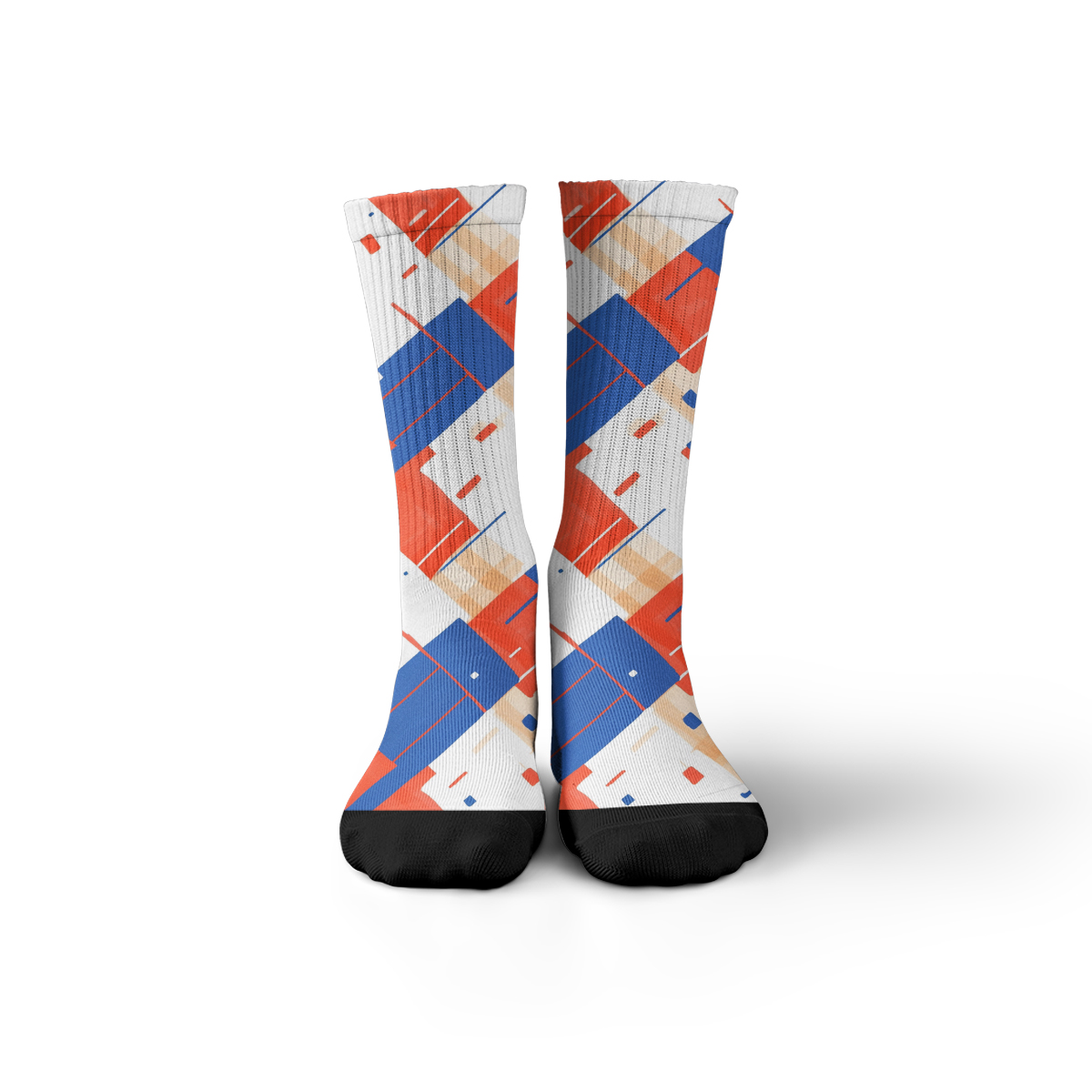 Trendy Geometric Print Breathable Unisex Tube Designer Socks C088