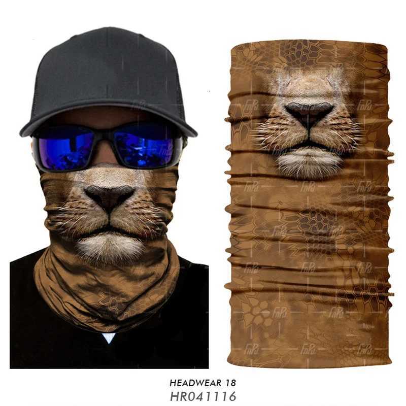 3D Animal Bandana Mask Tube Scarf Bicycle Face Shield Tiger Wolf Half Mask Headband Funny Cat Neck Gaiter Outdoor Balaclava Buff Z250725