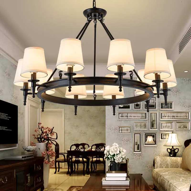 Mid century chandelier Black Vintage Chandelier Bedroom Kitchen island Chandeliers E14 candle chandelier wrought iron chandelierXJ250725