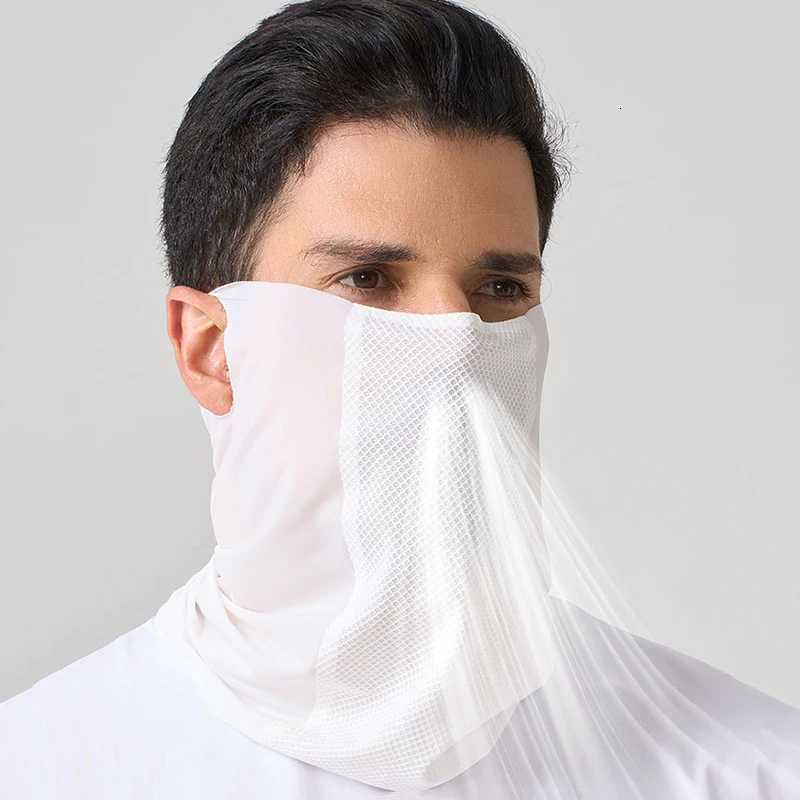1 seamless ultra-thin sunscreen face mask for men and women summer silk neck cover breathable sun shading windproof outd Z250725