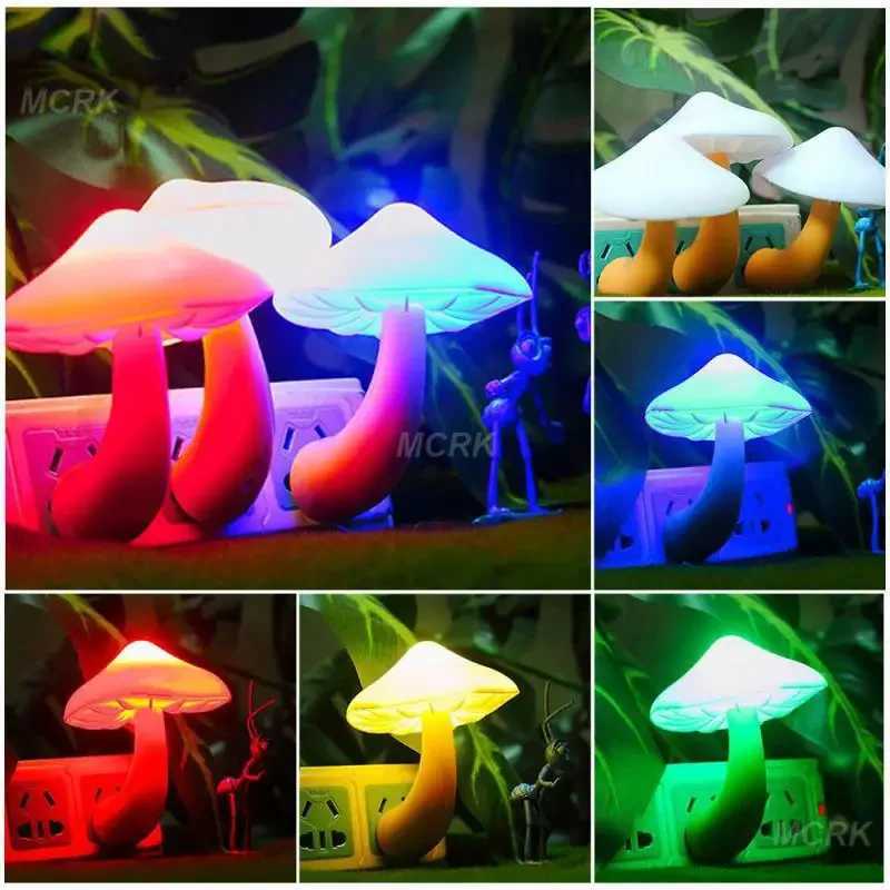 Worm Mushroom Lamp Plug-in Light Control Night Light Wholesale Yellow Light Worm Mushroom Light Control Night Light Home Decor XJ250725