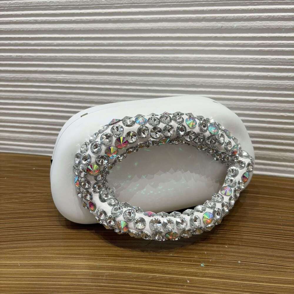 Trendy Niche Diamond-Studded Burgundy Box Small Square Versatile for Banquets, Handheld, Crossbody, Evening Bag