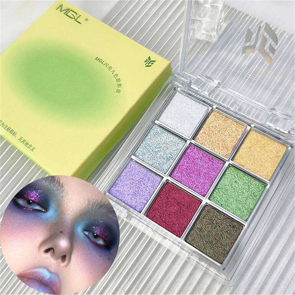 Polarized Color-Change Eyeshadow Makeup Palette Nine colored Fluorescent Metallic Shiny Chameleon Eye Shadow Highgloss Powder