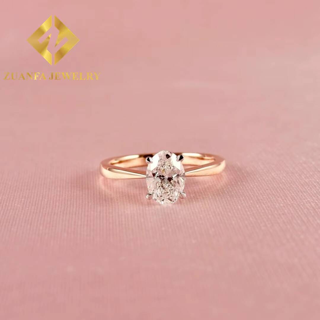 Hot Sale Custom Design 14K Solid Gold 4carats Vvs Diamond Engagement Moissanite Rings for Women