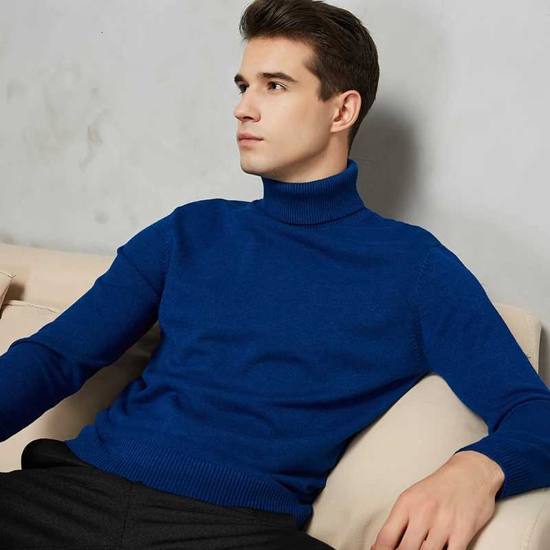 Autumn Winter Warm Men Turtleneck Warm Wool Cotton Sweaters Solid Color Casual Knitter Pullovers New Year Red Christmas Sweater Z250725