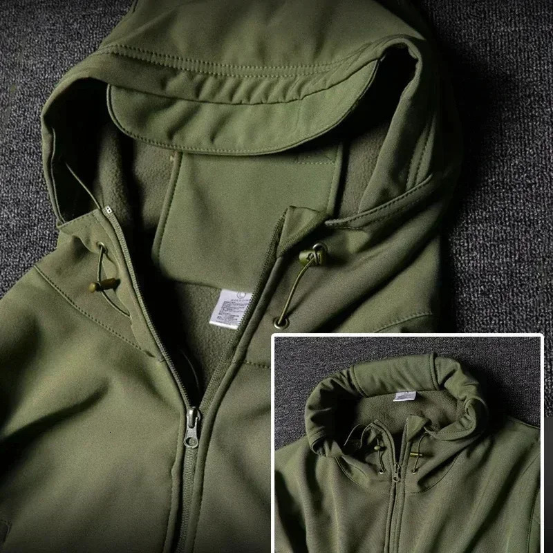 Winter Thick Camo Suit Waterproof Tactical Jackets Training Multipocket Hooded Jacket Fleece Pants Men Outdoor Hunting Clothing 250725 - view 6
