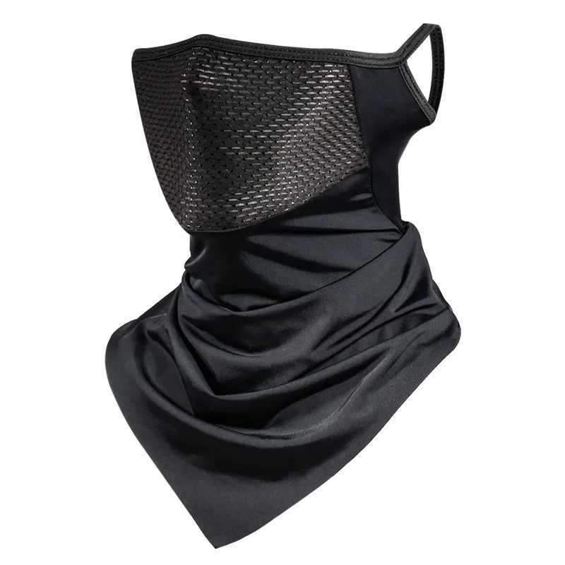 Summer Men Mask Full Face Bicycle Neckerchief Cycling Bandana UV Protection Mask Breathable Silk Outdoor Hanging Ear Scarf Z250725
