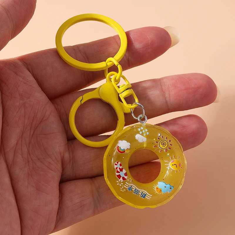Aihua New Cute Keychain Funny 3D Swimming Rings Keychain For Women Kids Handbag Pendant DIY Summer Beach Vacation Jewelry Gifts R250725