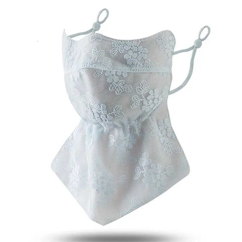 Quick Drying Silk Mask Flower Pattern Ear Hanging Sunscreen Mask UV Protection Neck Wrap Bandana Scarf Sun Blocking Mask Z250725