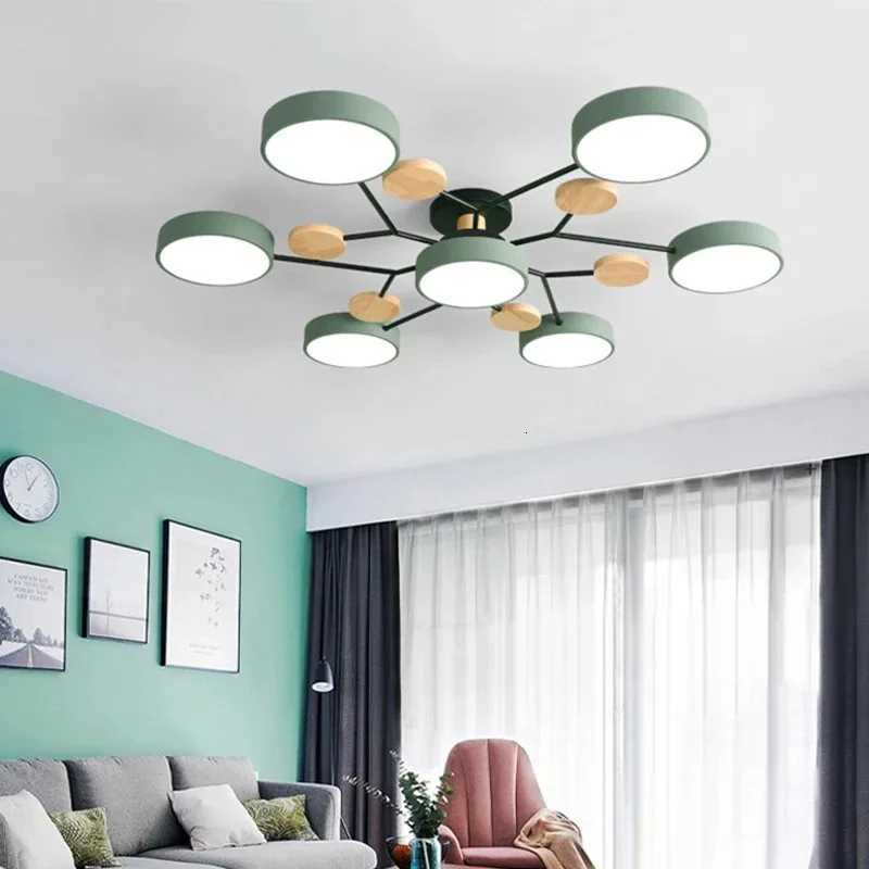 irlan Modest Ceiling Lamps Macaron Color 3-Color Dimming Ceiling Chandelier for Room Bedroom Kitchen Led Ceiling Lights XJ250725