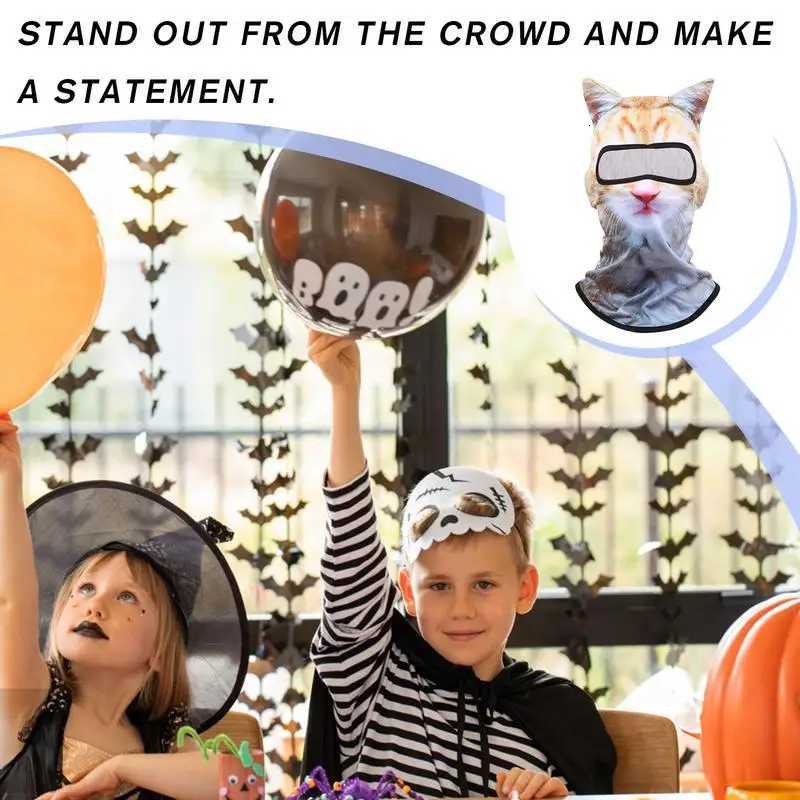 Cat BalaclavaMotorcycle Cute Full Face Hood Mask Skiing Snowboard Hat Helmet Liner With Ears For Music Festivals Outdoor Events Z250725