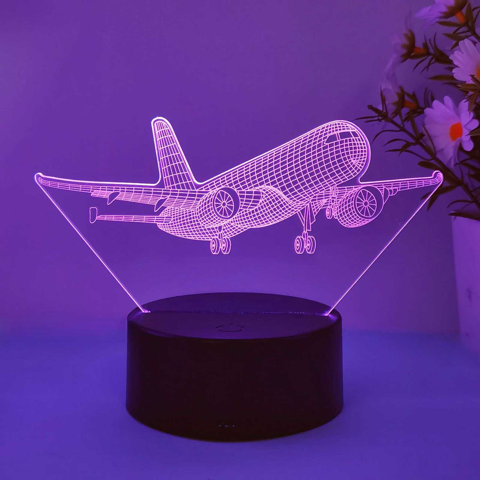 1pc aircraft model 3D night light USB interface gift for flying enthusiasts collection of table lights holiday decorative lights. XJ250725