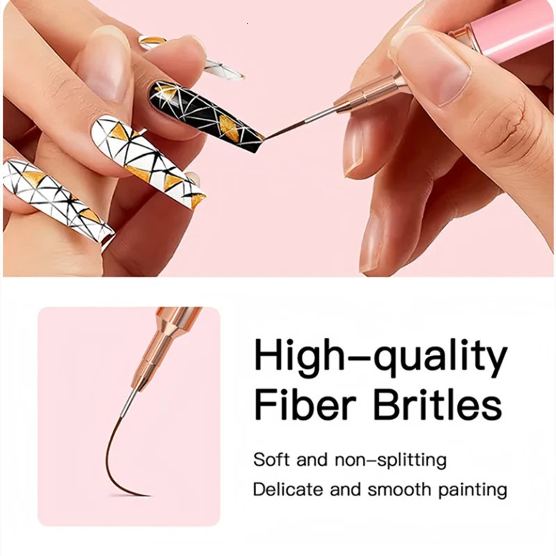 5 Pcs Nail Art Liner Brushes Set Elongated Lines Striping Drawing UV Gel Painting Nail n Pen Professional Manicure Tool 250716