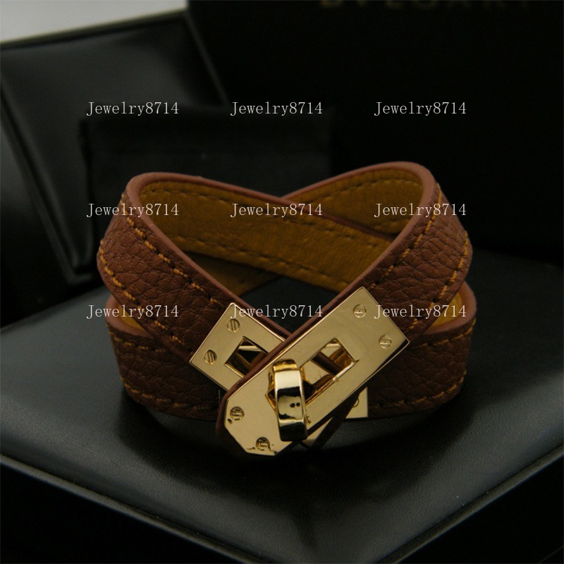 New titanium steel chain bracelet with top leather bracelets for women luxury designer gifts Non-fading jewelry multi-layered genuine leather bracelets