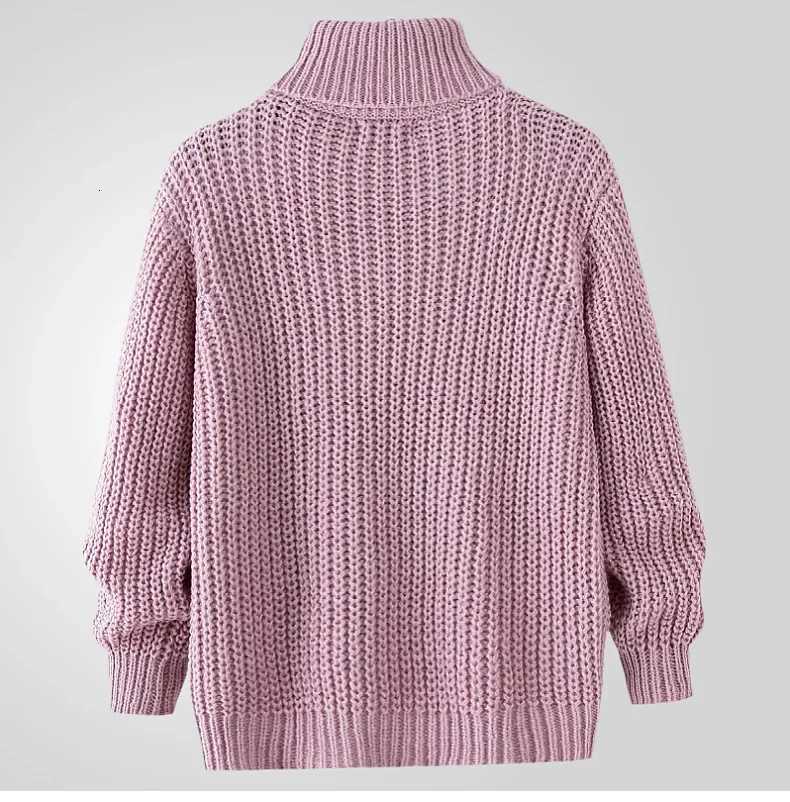 Pullovers Men Tops Turtleneck Sweaters Solid Knitted Full Sleeve Casual Loose Regular Top Knit Thick Splice Autumn Winter Z250725