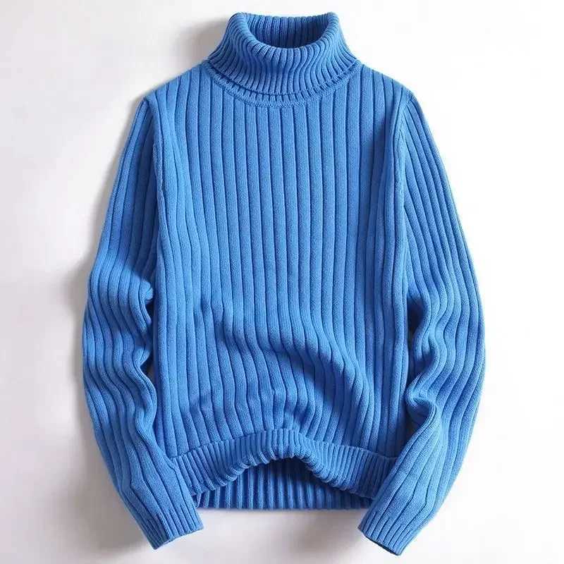 American Style Simple and Casual Warm Solid Color Turtleneck Knitted Pullover Sweater for Young Men in Autumn and Winter. Z250725