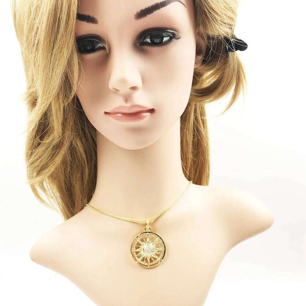 Necklace Gold Color Sun Brand Link Chain Fashion Ethnic Jewelry Europe Style Stering Sier Gift For Men Women