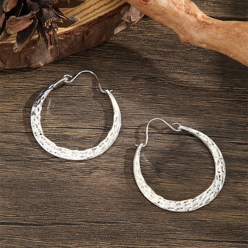 Retro Style Large Hoop Earrings Round Loop for Women Exaggerate Party Jewelry Gifts 250715