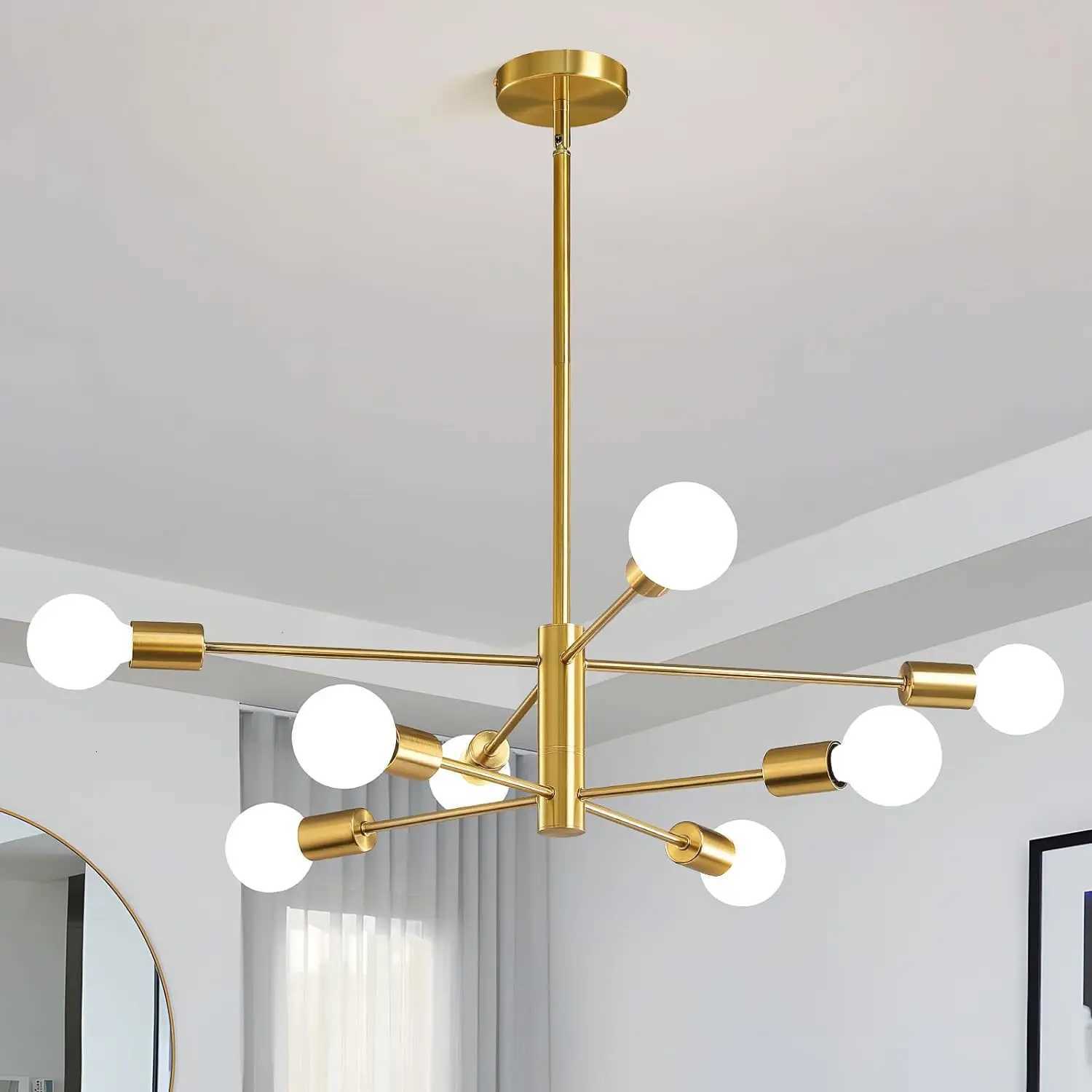 Household Living Room Chandelier Light 6/8/10/12 Lamp Heads Modern Dining Room Bedroom Gold/Black Ceiling Chandelier Lamp E27 XJ250725