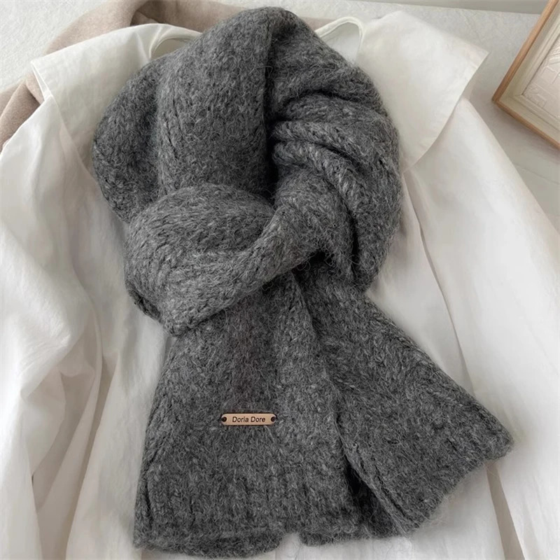 Quality Fashion Wool Knit Scarf Women Autumn Winter Korean Thick Warm Soft Muffler Female Cashmere Scarf 250724