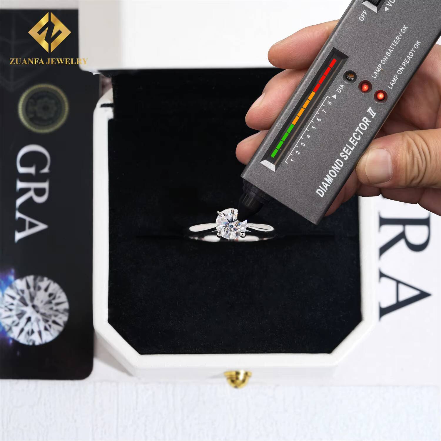 GRA Certificate Custom 925 Sterling Silver Fine Jewelry Engagement Ring Fashion Moissanite Ring for Women