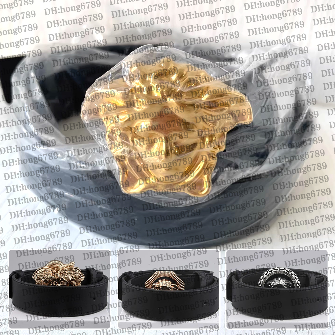 Designer men's belt Medusa metal buckle belt gold bronze silver classic letter belt business fashion belt women's exquisite belt with exquisite gift box