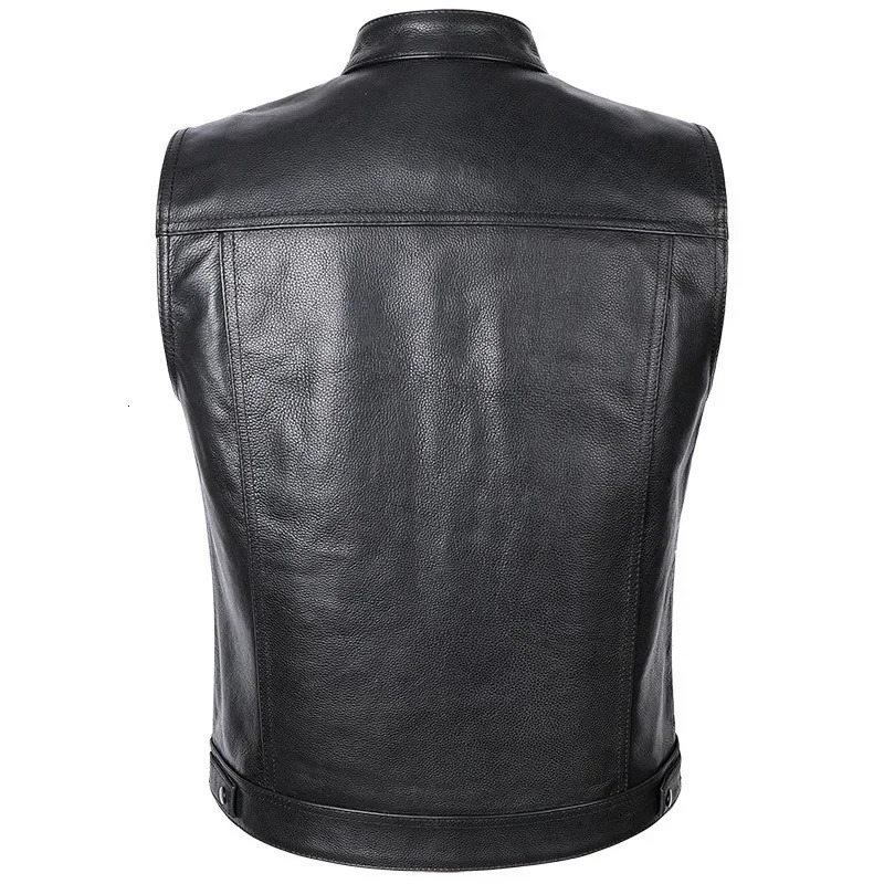 Vest Autumn Winter Motorcycle Biker Mens Leather Faux Waistcoat Zipper Button Casual 250725