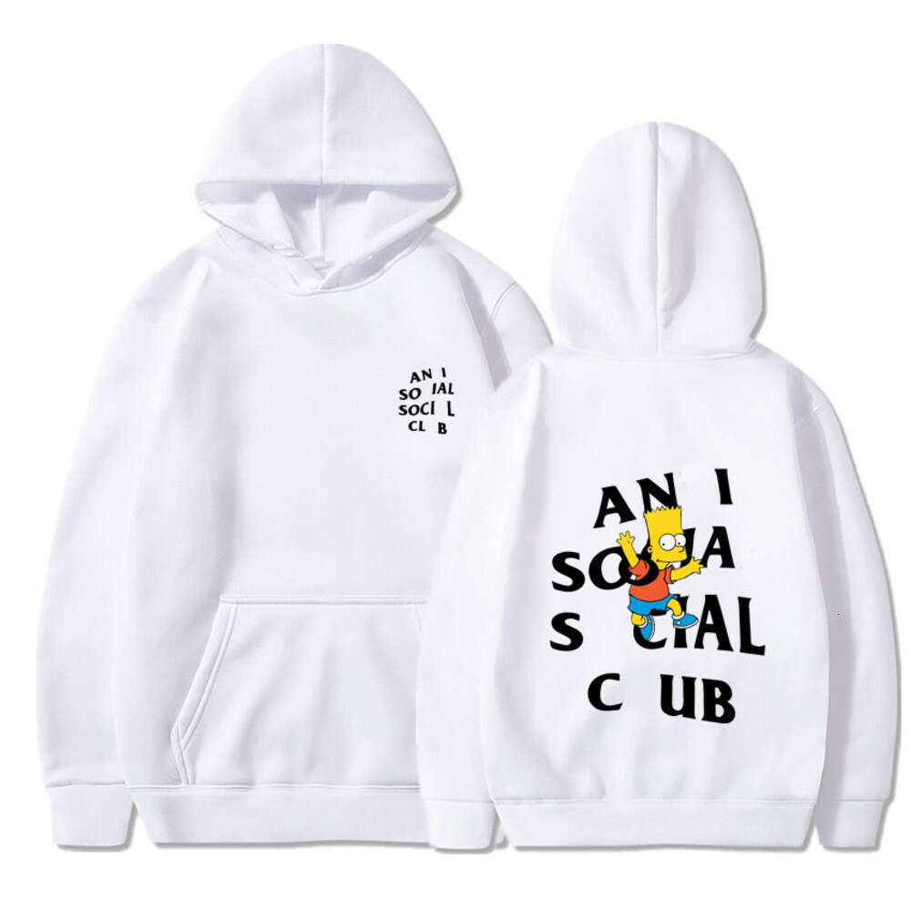 Antisocial Social Club Hoodie Designer Y2k Hip Hop Pattern Printing Tops Men's Hoodie High Street Sweater Autumn Winter Casual Print Loose Pullover Sports Hoody 89B