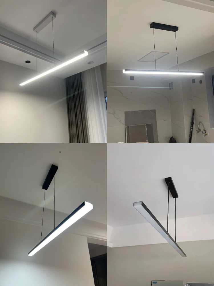 Restaurant Chandelier Modern Simple LED Office Living Room Chandelier Minimalist Desk Bar Table Lamp Kitchen Pendant Lights XJ250725