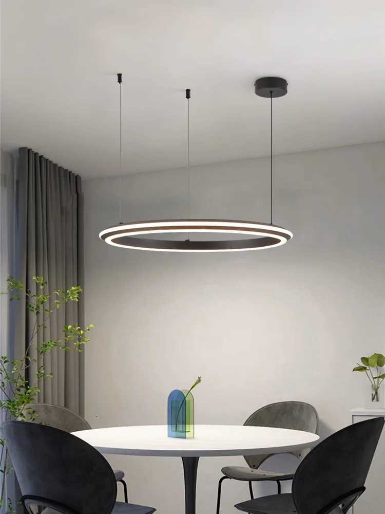 Living Room Chandelier Modern Simple Led Ring Master Bedroom Lamp Bar Island Table Restaurant Lamp Kitchen Pendant LightsXJ250725