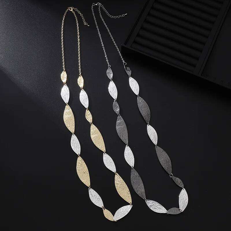 Kaseakia Irregular Geometric Alloy Statement Women's Long Necklace Sweater Chain Fashion Jewelry Accessories