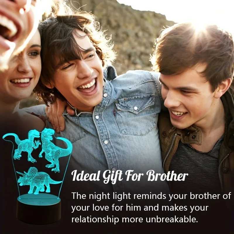 1pc Retro Dinosaur 3D Night Light USB Interface Table Light Holiday Atmosphere Decorative Lamp Holiday Gift for Friends XJ250725