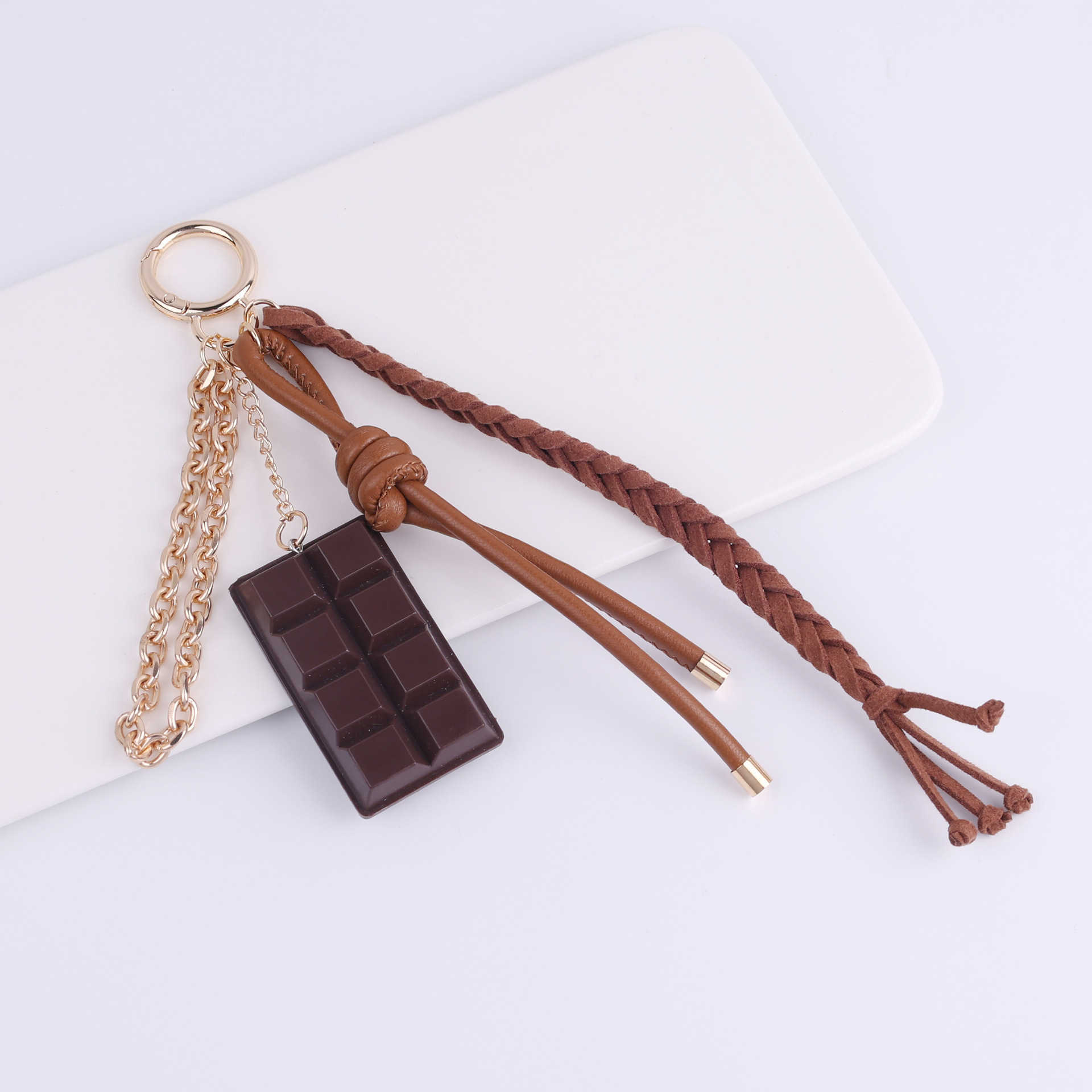 Trendy Ins Style Creative Food-shaped Keychain Bag Pendant Bread Chocolate Accessories 250715