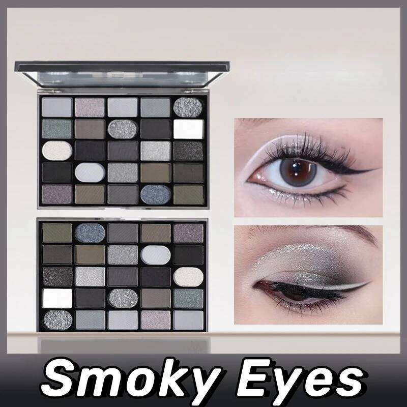 Black Smoky Dark Grey y Eyeshadow for Goth Glitter Makeup Palette Pigments Eye Shadow