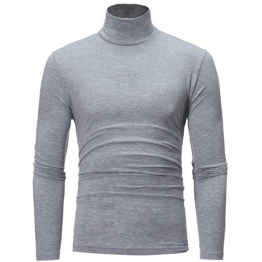 2pcs Men Thin Warm Tops Mens Autumn Long-sleeved Thermal Underwer Male High Collar Fashion T-shirt Z250725